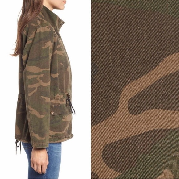 BLANK NYC Brigade Camo Military Jacket Coat Army Olive Green Long Sleeves - Picture 3 of 11